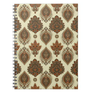 Blumenpaisley, asiatisches Vintages Textilmuster. Notizblock