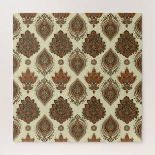 Blumenpaisley, asiatisches Vintages Textilmuster. Puzzle