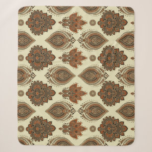 Blumenpaisley, asiatisches Vintages Textilmuster. Sherpadecke