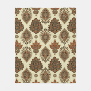 Blumenpaisley nahtlos Muster. Vintager Illustrat Fleecedecke