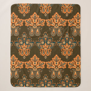 Blumenpaisley nahtlos Muster. Vintager Illustrat Sherpadecke