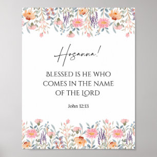 Blumenpalme Sonntagsschrift Print   Hosanna Bible Poster