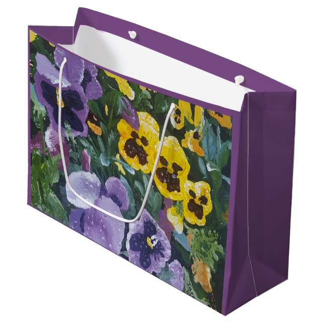 BlumenPansy Giftbag Große Geschenktüte (Vorderseite Schrägansicht)