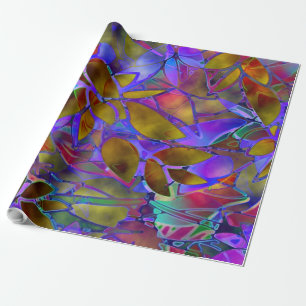 Blumenpapier abstraktes Buntglas Geschenkpapier