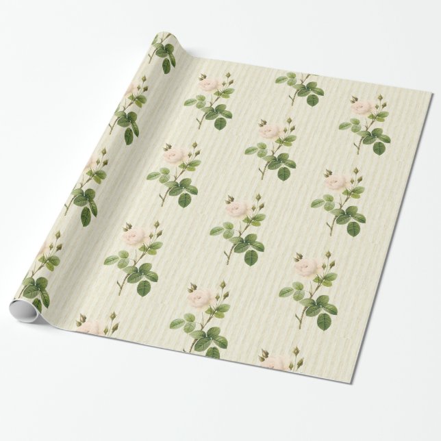 Blumenpapier, beige Rose, Blumenpapier Geschenkpapier (Ungerollt)