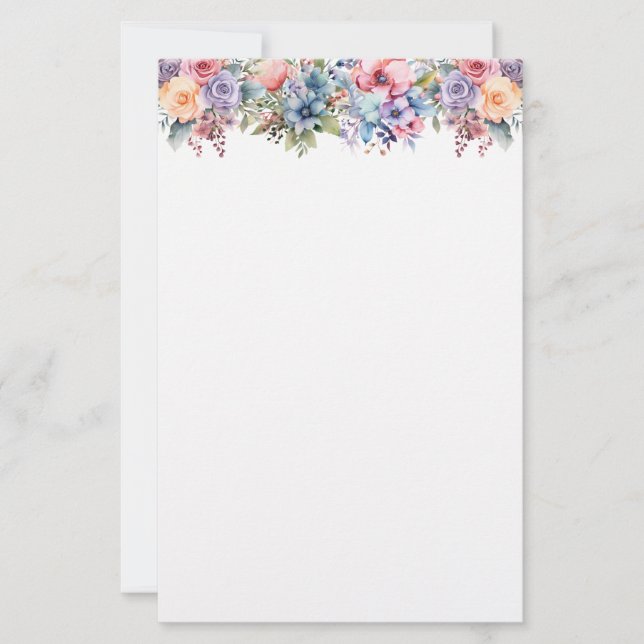 Blumenpapier Briefpapier (Vorderseite)