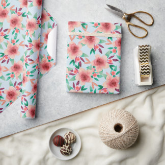 Blumenpapier für Babydusche Geschenkpapier