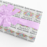 Blumenpapier für personalisiertes Brautparty Geschenkpapier<br><div class="desc">Verpackungspapier aus personalisiertem Brautparty.</div>