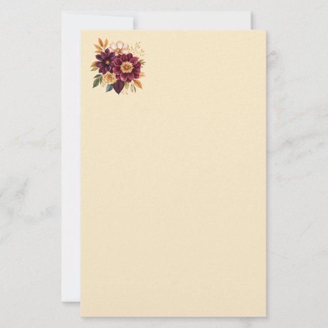 Blumenpapier für Schreibwaren Briefpapier (Vorderseite)