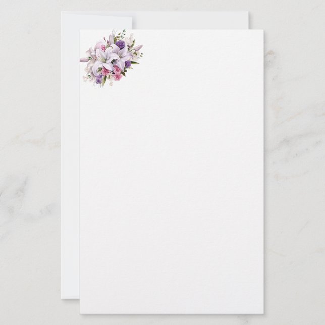 Blumenpapier für Schreibwaren Briefpapier (Vorderseite)