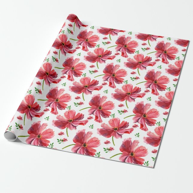 Blumenpapier für Wasserfarben Geschenkpapier (Ungerollt)