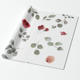 Blumenpapier für Wasserfarben, Rose Geschenkpapier