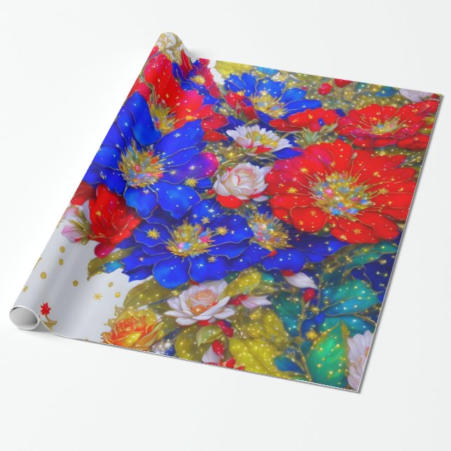 Blumenpapier Geschenkpapier (Ungerollt)