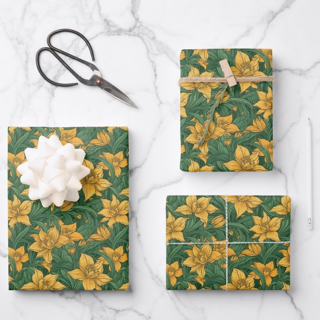 Blumenpapier Geschenkpapier Set (Vorderseite)