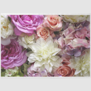 Blumenpapier mit Dahlien und Rose Seidenpapier