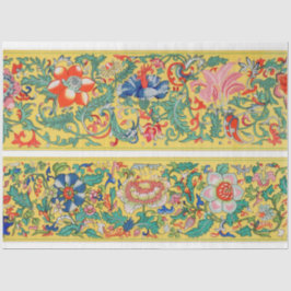 Blumenpapier mit gelbem Hintergrund Seidenpapier