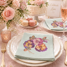 Blumenpapier Napkins Pansy (Set 50)