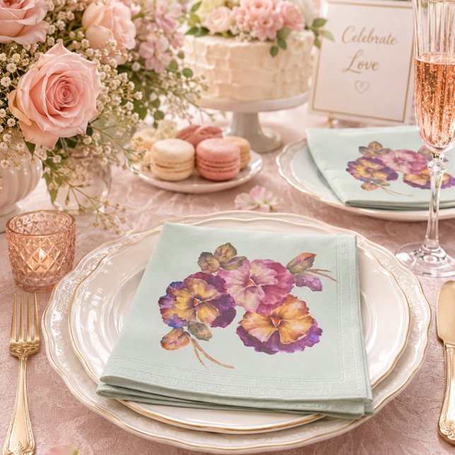 Blumenpapier Napkins Pansy (Set 50) Serviette (Pretty pansy pattern napkins for garden parties, tea tables, bridal showers and spring celebrations.)