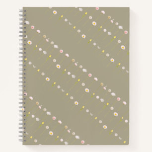 Blumenpapier - Pastell-Blume Grün Notizbuch