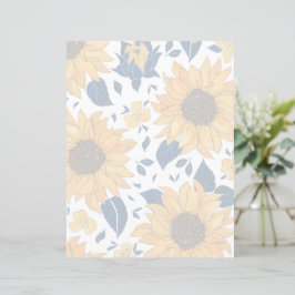 Blumenpapier - Sonnenblumen gewaschenes Design