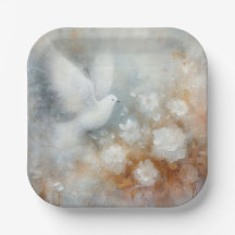 Blumenpapier-Teller für Hochzeitdove