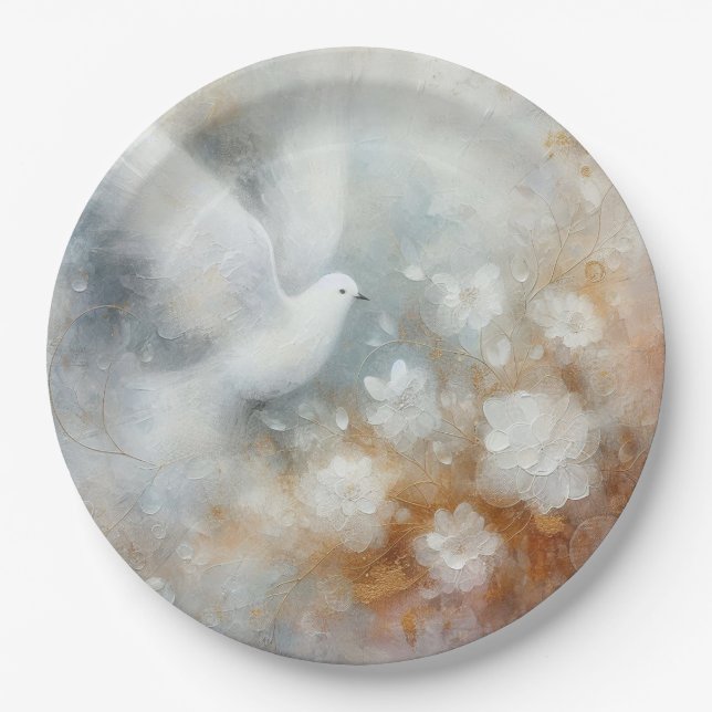 Blumenpapier-Teller für Hochzeitdove Pappteller (Vorderseite)