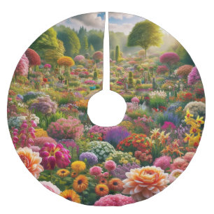 Blumenparadies Baumskirten Farbige Gartenkunst Polyester Weihnachtsbaumdecke