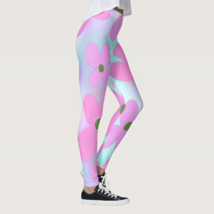 Blumenpastel Abstrakte Imitate Holografisch Pink C Leggings