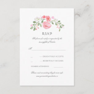 Blumenpastel-Blume zum Hochzeitssehen der RSVP-Kar RSVP Karte