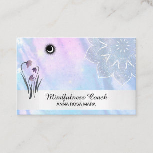 *~* Blumenpastel Moon Mandala Foil Visitenkarte