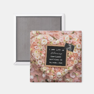 Blumenpastell-Baby-Enthüllung Schwangerschaftsankü Magnet