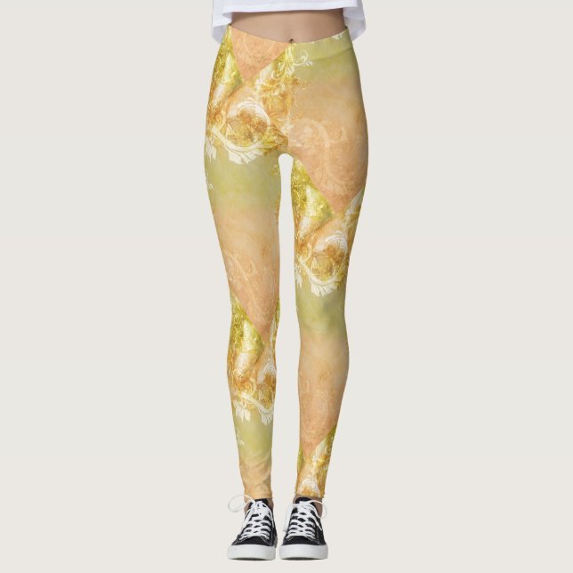 Blumenpastellsommergartenfrauen diy leggings (Vorderseite)