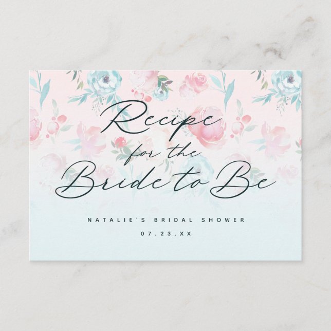 Blumenpeony Brautparty Recia Begleitkarte (Vorderseite)