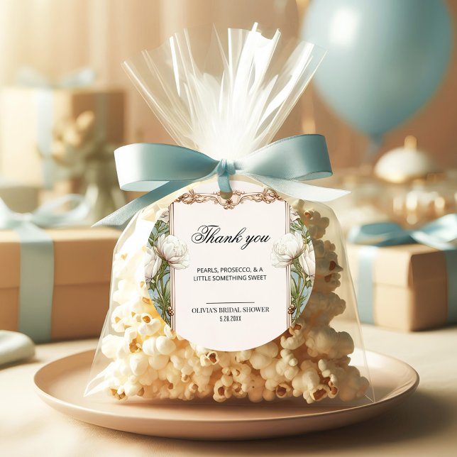 Blumenperlen und Prosecco-Brautparty - Gefältmarke Geschenkanhänger (Von Creator hochgeladen)