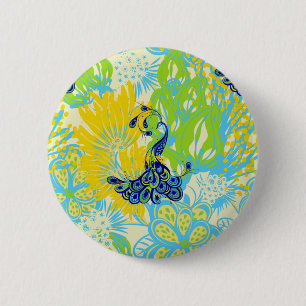Blumenpfau Button