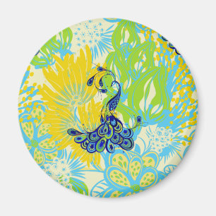 Blumenpfau Magnet