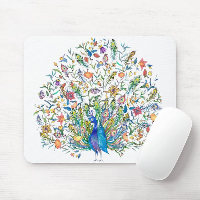 Blumenpfau Mousepad (Mit Mouse)