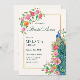 Blumenpfauendusche Einladung