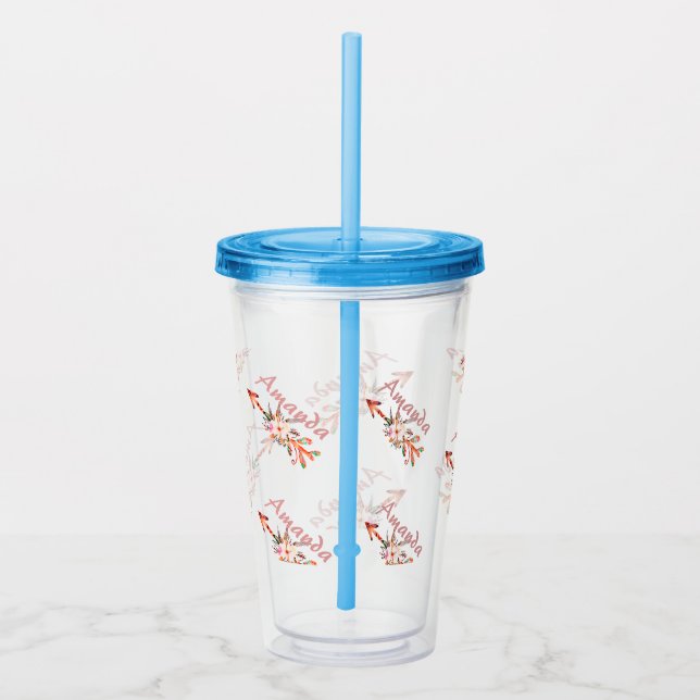 Blumenpfeile personalisiert acryltrinkbecher (Rechts)