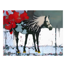 Blumenpferd Fotodruck