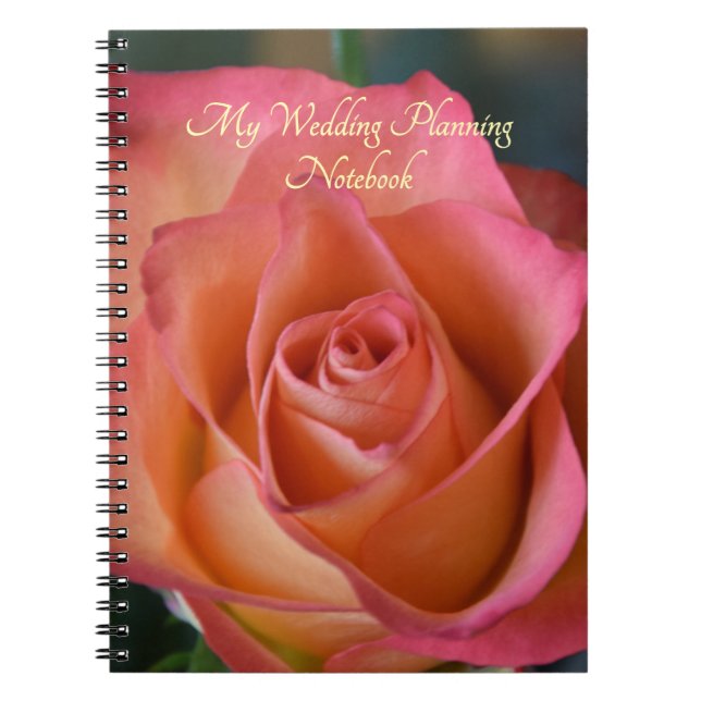 Blumenpfirsich Pink Rose Persönliches Notebook Notizblock (Vorderseite)