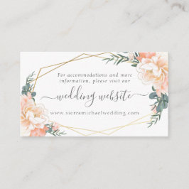 Blumenpfirsichcreme Gold Dusty Blue Wedding Websit Begleitkarte