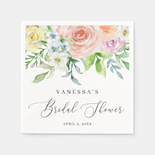 Blumenpfirsichfarben Blume Brautparty Serviette