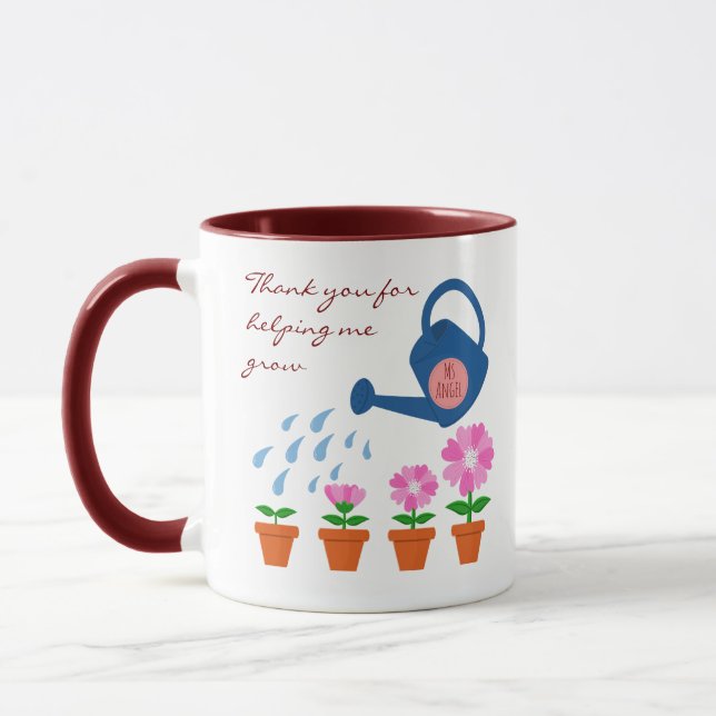 Blumenpflanze wächst Danke Lehrer Geschenk  Tasse (Links)