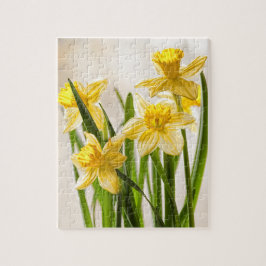 Blumenphotographie:  Gelbe Frühlings-Narzissen Puzzle