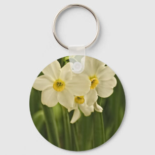 Blumenphotographie:  Weiße Frühlings-Narzisse Schlüsselanhänger