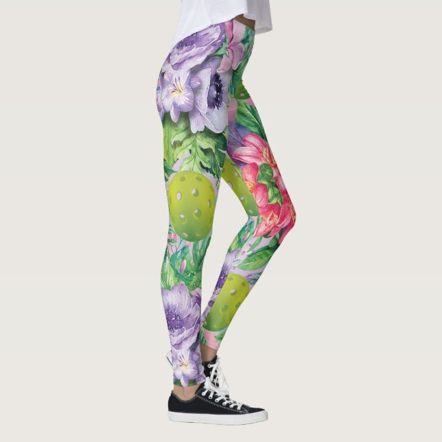 🌸 🌺 Blumenpickleball Muster XXL drucken Leggings (Rechts)