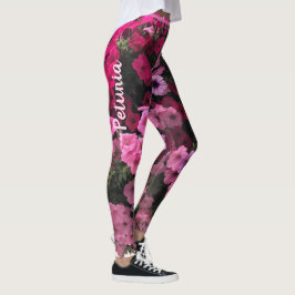 Blumenpinks Purpur Grüner Garten Persönlich Leggings