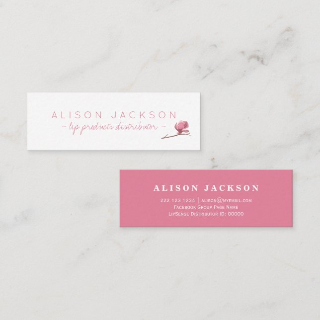 Blumenpinsel Mini Visitenkarte (Vorne/Hinten)