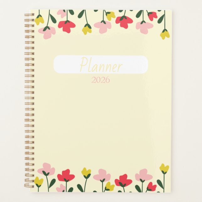 Blumenplaner – Elegantes Blumen-Thema Planer (Vorderseite)